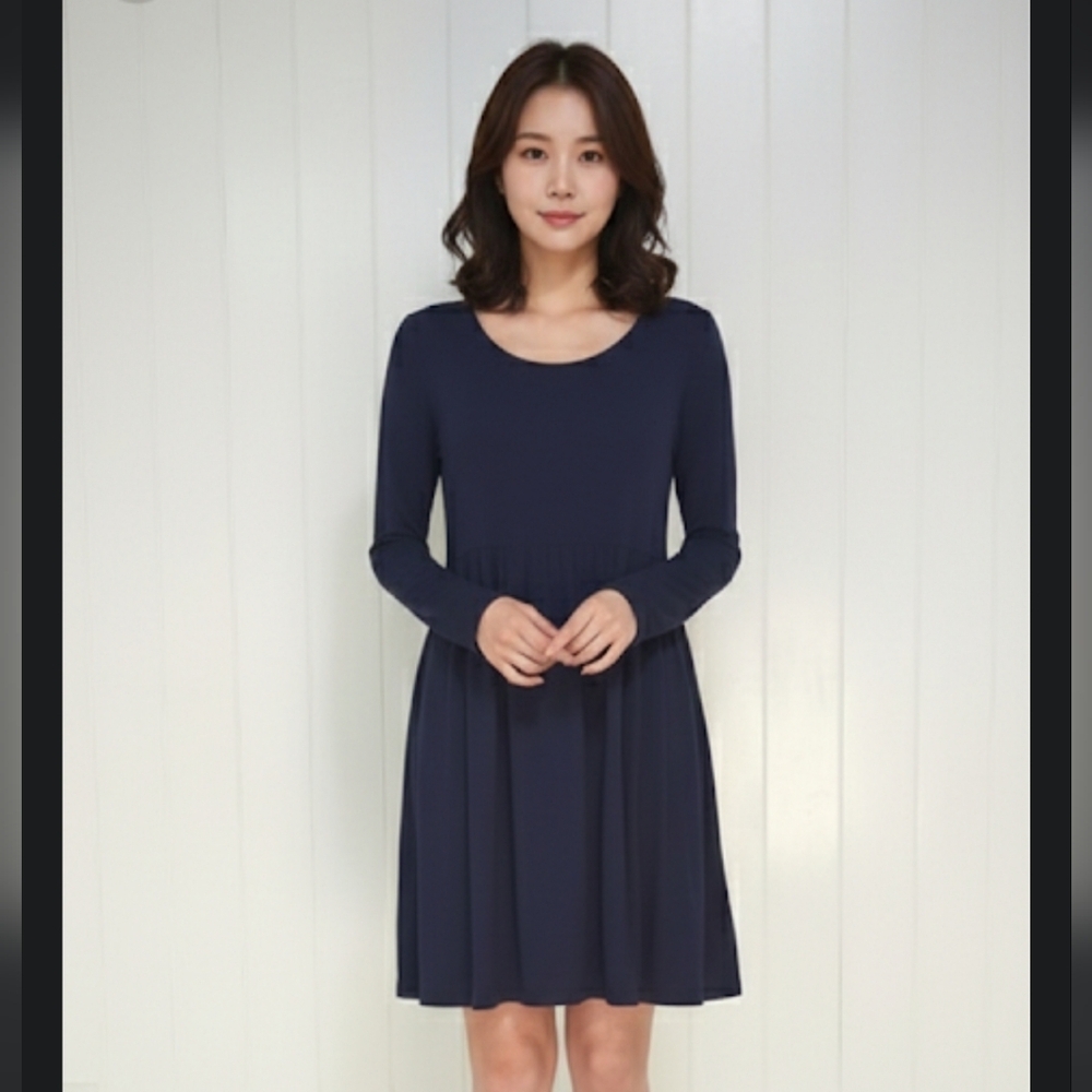 ❤️5/$25 Azules Dark Blue Long Sleeve Dress